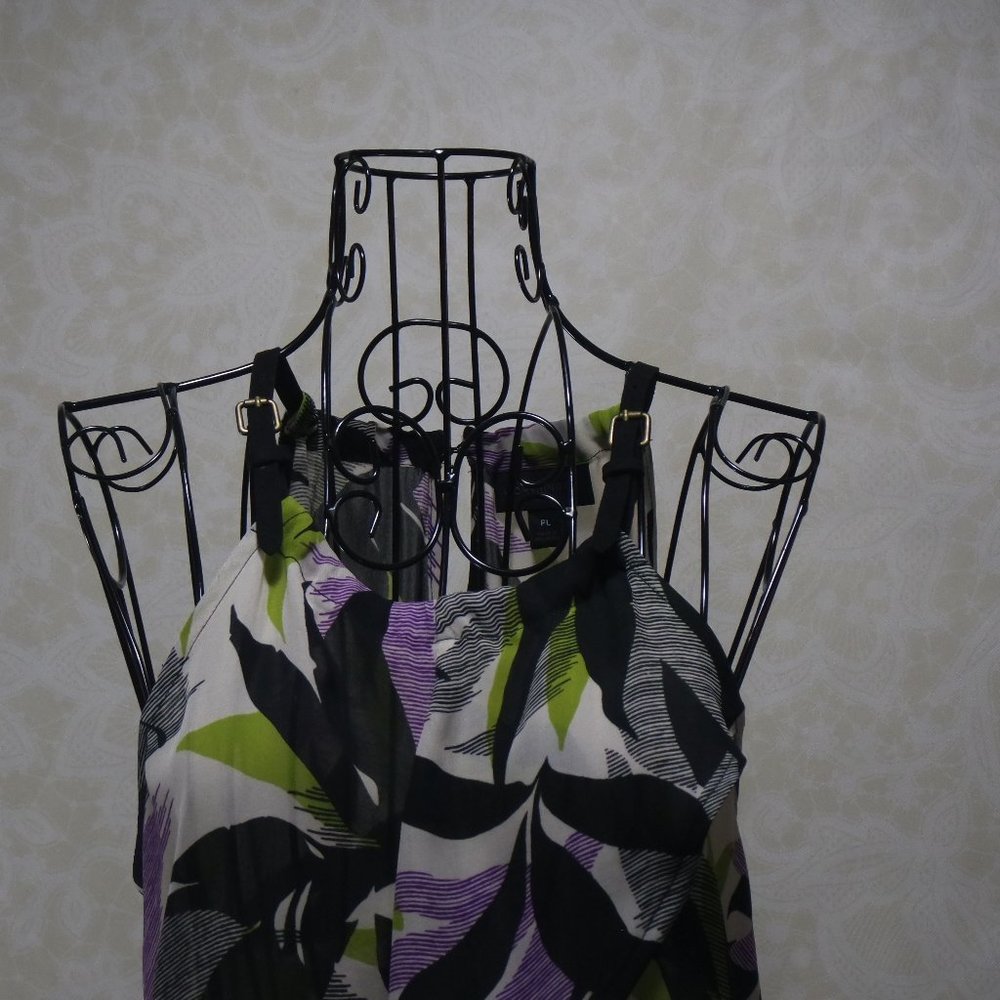 WORTHINGTON Tropical Sleeveless Semi Sheer Dressy Tank Blouse - Picture 11 of 16